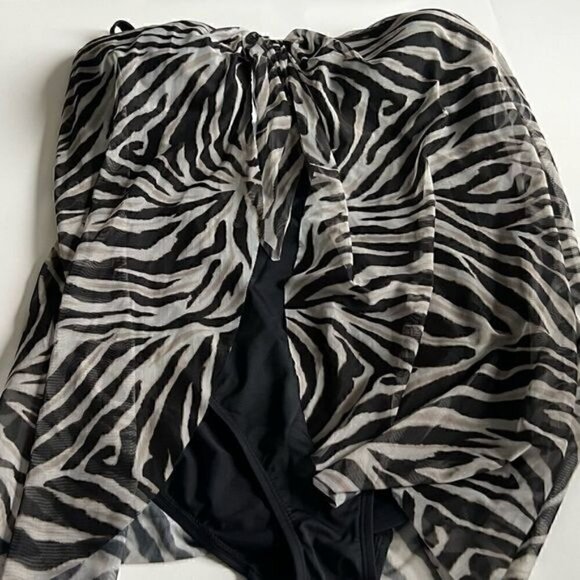 Lauren RALPH LAUREN Plus Size Zebra Print Flyaway One Piece size 18W New - Picture 9 of 13